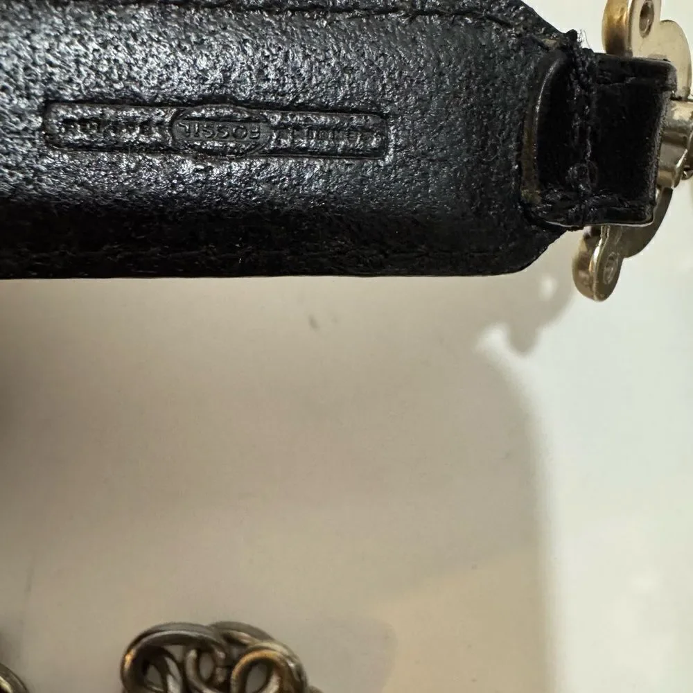 Fossil Chain and black  Leather Belt Medium